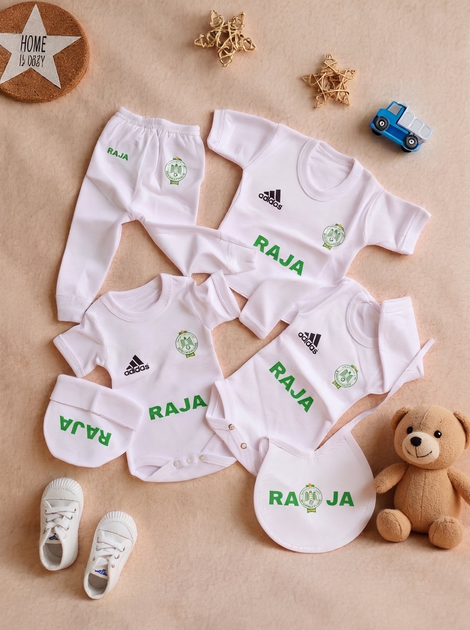 طاقم الرضيع بشعار الرجاء البيضاوي 💚 - الصورة 5